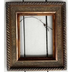Antique Victorian Gold Gilt Art Picture Frame 8x10 Rope Design Aesthetic CDV